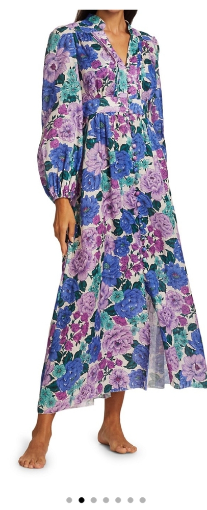 Zimmermann Poppy Floral Plunge Midi Dress
